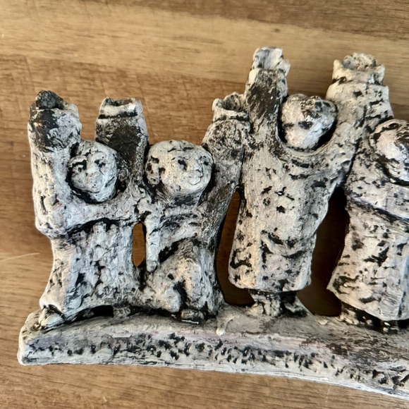 Vintage 60s Austin Productions Stone Menorah Candle Holder Brutalist style - Picture 2 of 10